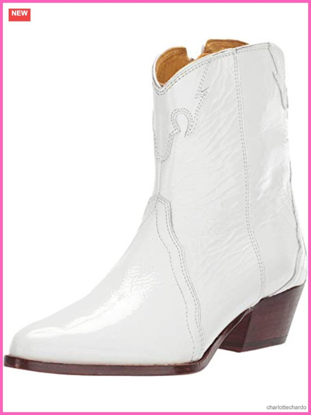 New Frontier Western Boots Ankle Bootie Leather Block Heel Zip